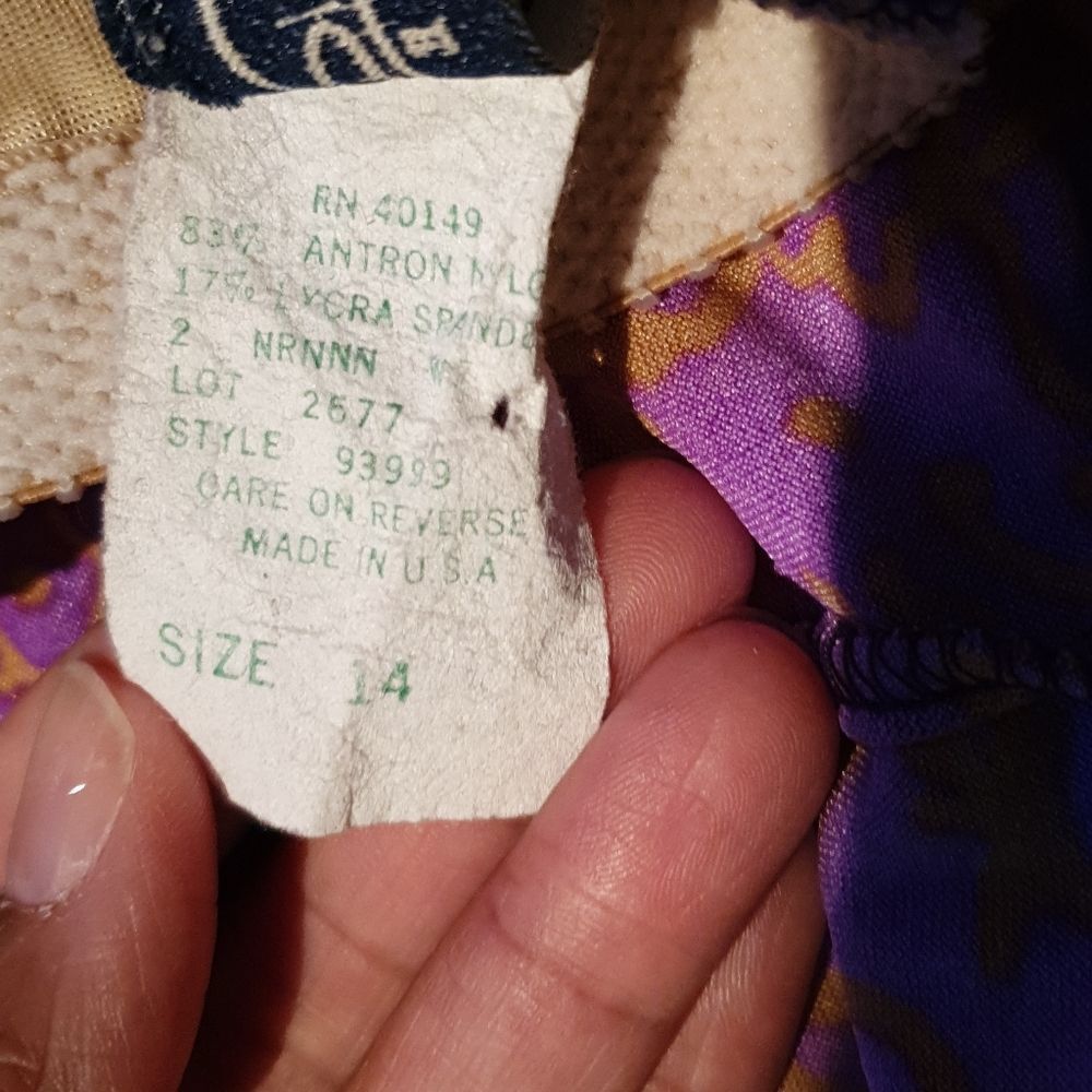 Vtg Oscar de la Renta Bathing Suit sz 14 - Picture 5 of 5